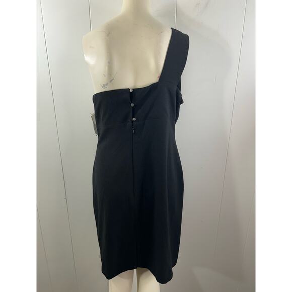 NEW! NICOLE MILLER LOLA Crepe One Shoulder Mini Dress Size 14. NWOT - Picture 3 of 8